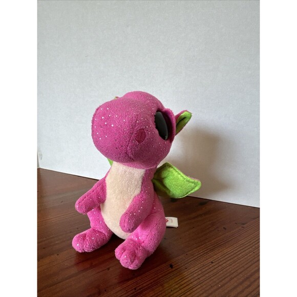 TY Beanie Boos Darla The Pink Dragon Plush Green Sparkle Eyes 6" - Picture 1 of 6
